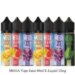 MEGA Vape Juice 60ml E-Liquid 12mg